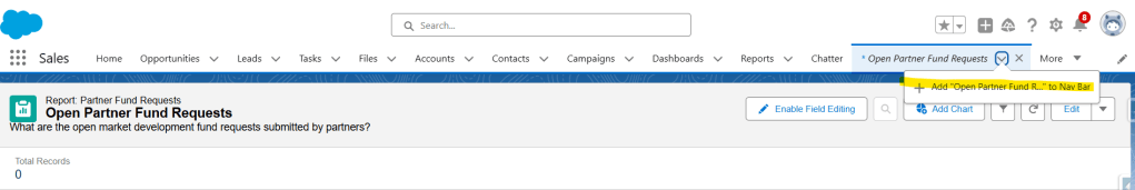 add report to Nav Bar